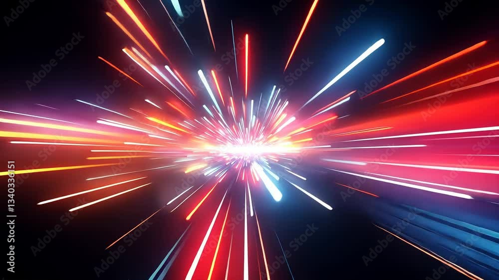 Abstract vibrant light streaks radiating outwards (3)