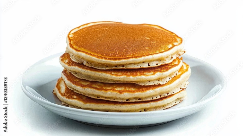 A delicious stack of fluffy golden pancakes drizzled with sweet maple syrup ready to be enjoyed as a satisfying breakfast or brunch A delicious stack of fluffy golden pancakes drizzled with sweet maple syrup ready to be enjoyed as a satisfying breakfast or brunch