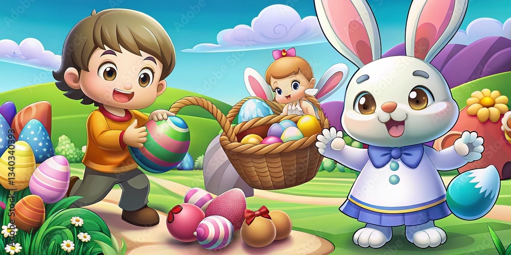 A close-up of a child's face lit up with joy as they discover a hidden Easter egg. A close-up of a child's face lit up with joy as they discover a hidden Easter egg.
