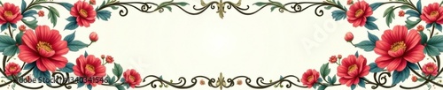 Wallpaper Mural Decorative floral border with intricate details, decorative, illustrations Torontodigital.ca