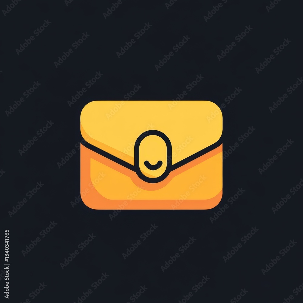 Email icon on a metallic internet button