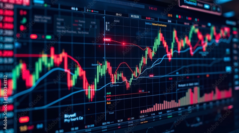futuristic digital interface showing an AI-powered trading algorithm futuristic digital interface showing an AI-powered trading algorithm