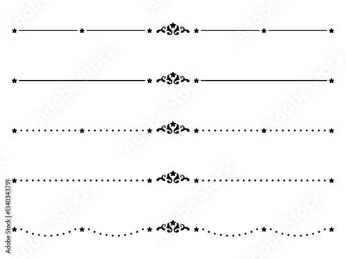 アンティークな星の飾り線セット〜ブラック〜