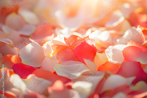 A gentle scatter of fallen flower petals across a soft ground, highlighting their natural beauty.