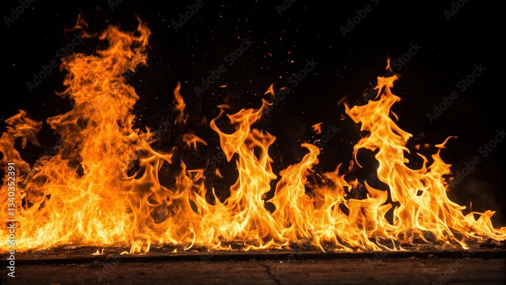 Obraz premium fire in the fireplace