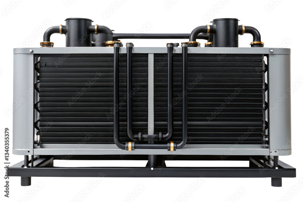 Fototapeta premium Industrial water chiller unit for temperature control isolated with transparent background