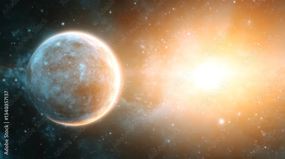 Fototapeta premium Exoplanet in a Nebula