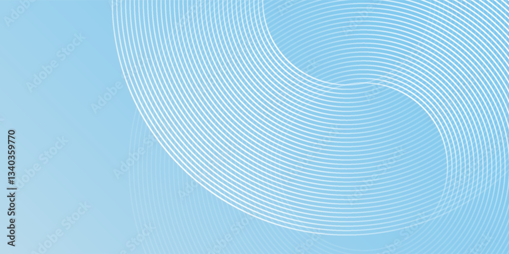 Fototapeta premium Modern minimalist banner pastel colorful blue and white gradations. Circle effect style abstract