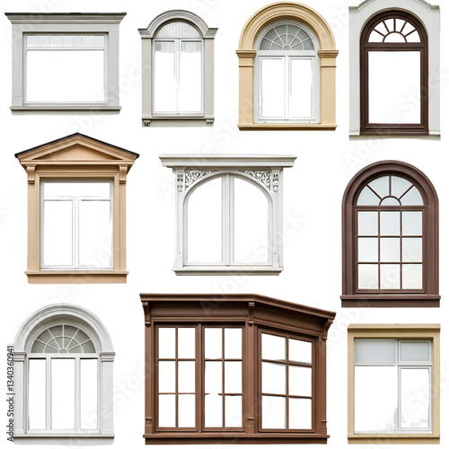 Window frames isolated on transparent background
