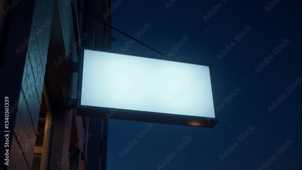 Blank Rectangular Signboard On Building Wall Blank Rectangular Signboard On Building Wall