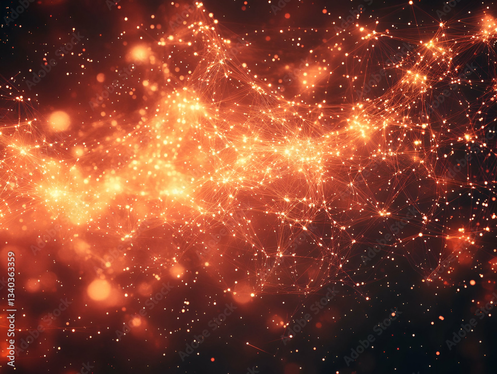 Obraz premium Abstract Orange Network Background