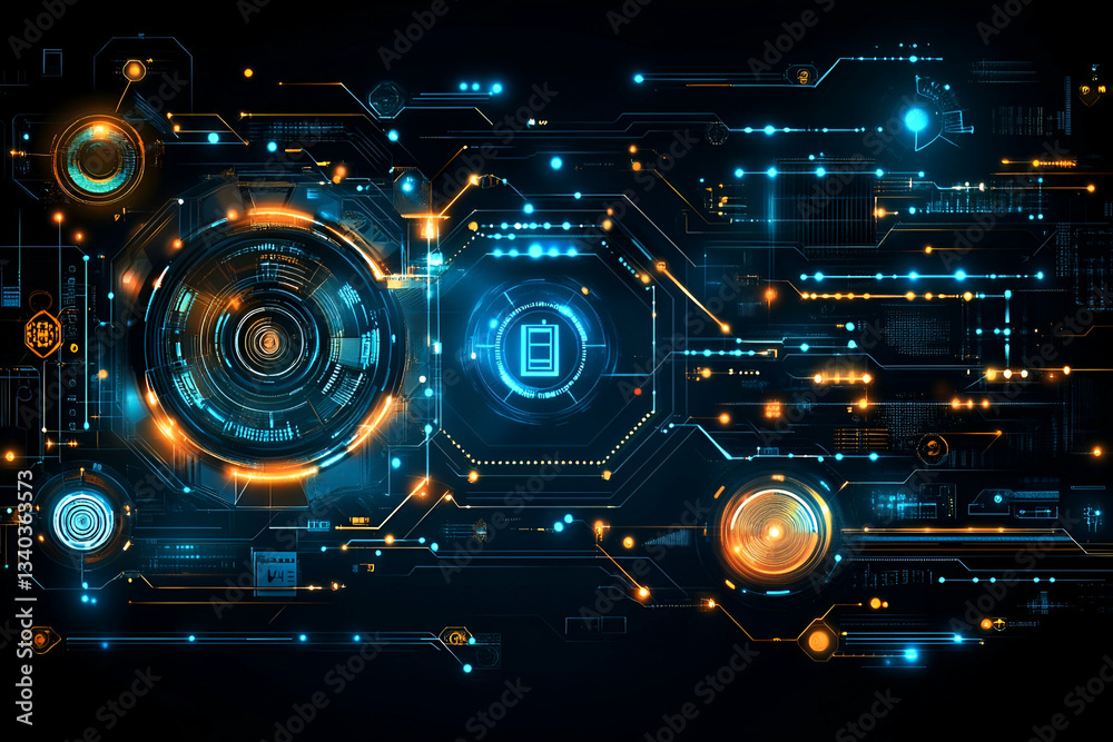 Obraz premium Abstract Tech Background Digital Circuitry