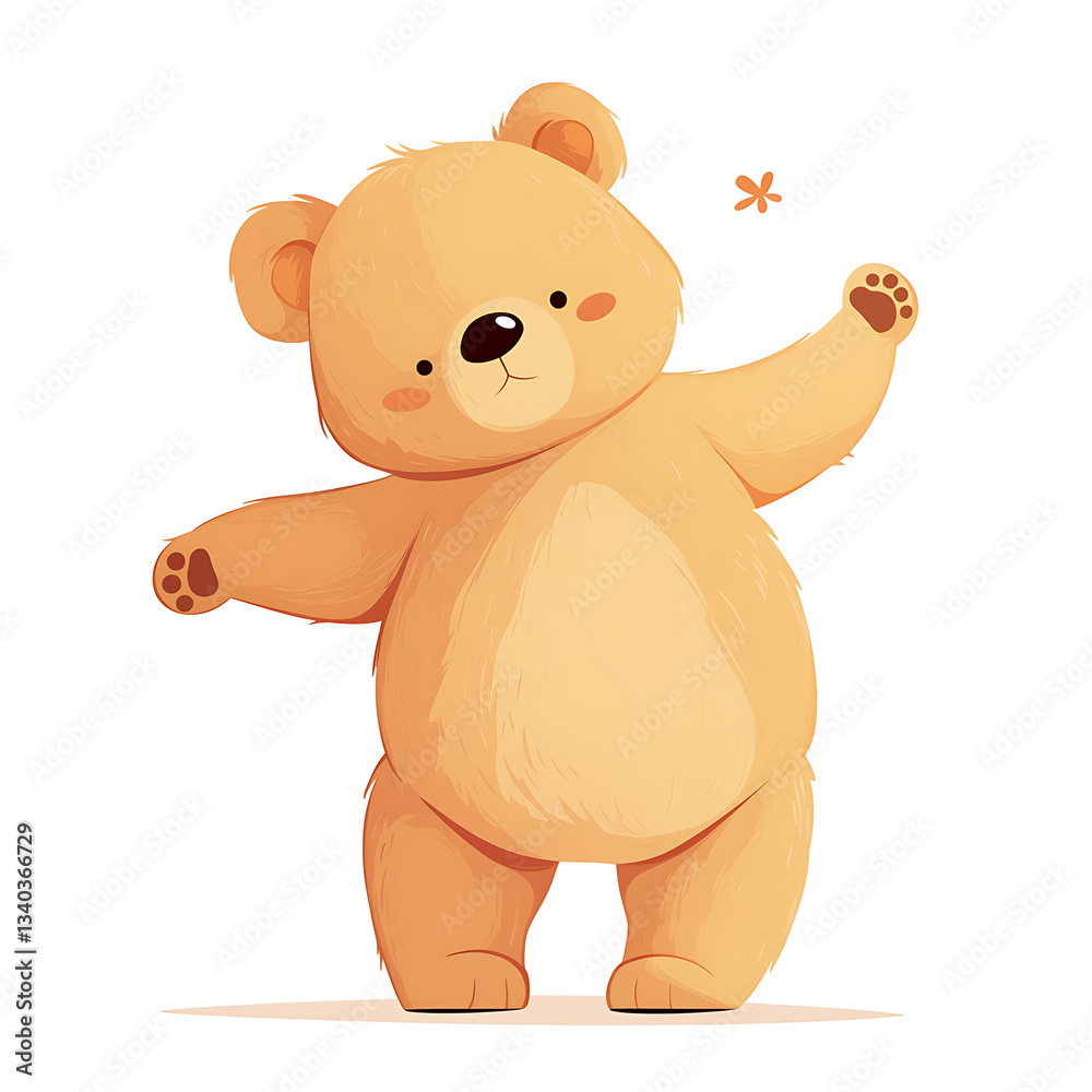 Fototapeta premium Adorable and Playful Bear Engaged in Various Activities, Minimalist and Logo-Style Designs illustrator