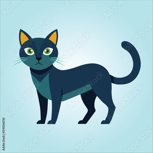 A black cat with a green background with the word quot cat quot on it