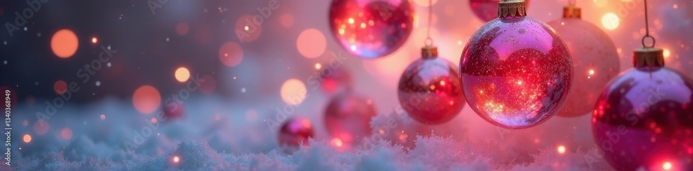 Fototapeta premium A cluster of translucent abstract Christmas balls suspended in mid-air , christmas, ethereal, dreamy