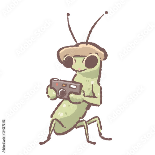 Cartoon Insect Photographer with Camera