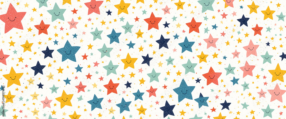 joyful multicolored stars with smiling faces scattered across white space for festive artistic design theme joyful multicolored stars with smiling faces scattered across white space for festive artistic design theme