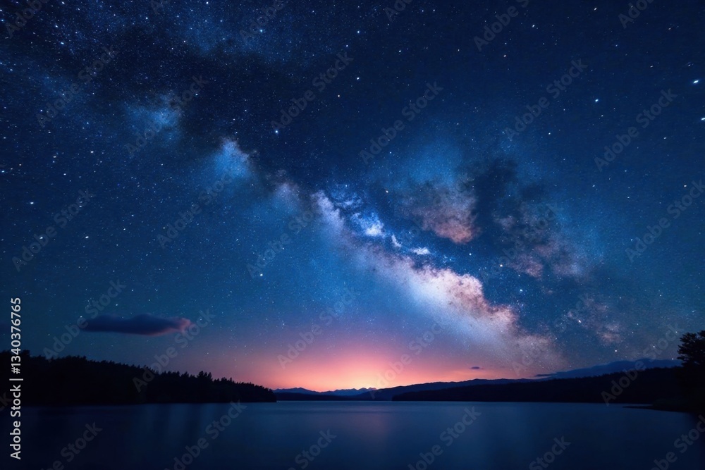 Celestial canvas of twinkling stars against a deep midnight sky, vast, darkness Celestial canvas of twinkling stars against a deep midnight sky, vast, darkness