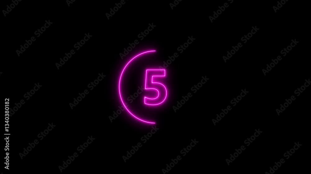 Top ten countdown animation text , neon light numbers from 10 to 1, countdown animation on black background Top ten countdown animation text , neon light numbers from 10 to 1, countdown animation on black background
