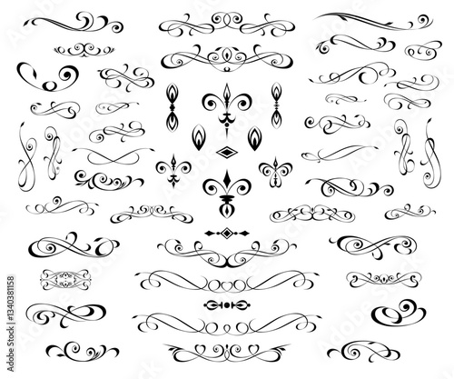 5517.eps  set of calligraphic design elements