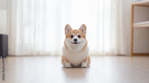 Corgi's Charming Gaze: a cu...