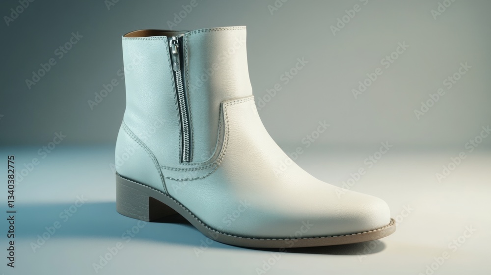 Stylish White Ankle Boots with Side Zipper Stylish White Ankle Boots with Side Zipper