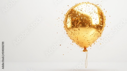 Festive New Year Balloon with Glitter Decoration