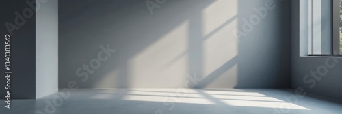 Simple grey room with subtle gradient lighting , lighting, interior, empty