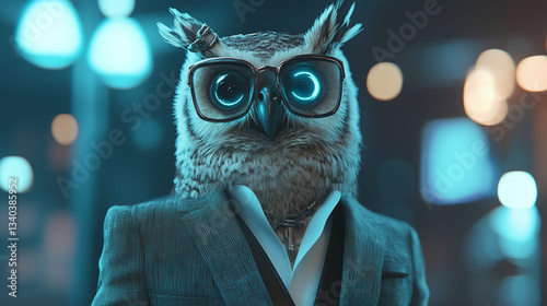 Smart Owl in Business Attir...