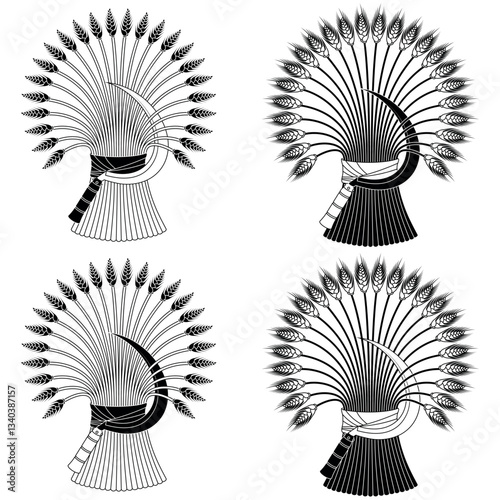 Wheat sheaf with sickle harvest symbol