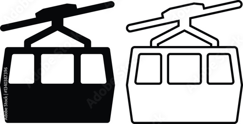 Cable Car Icon Set Eps 10