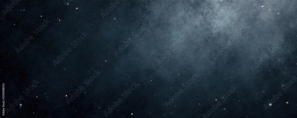 Obraz premium Dark grey wide textured background with gradient light halftone dots scattered across, , wide width