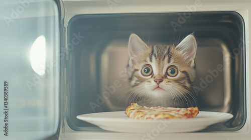 Kitten and Pizza: An adorab...