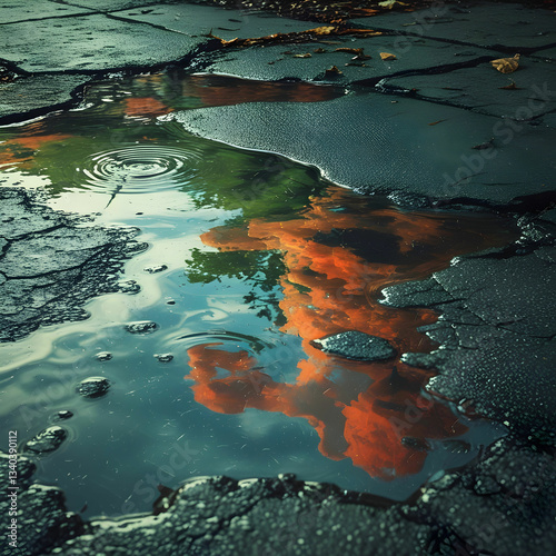 Rainwater Puddles Turn Ordinary Surfaces into Mesmerizing, Distorted Mirrors of the World
