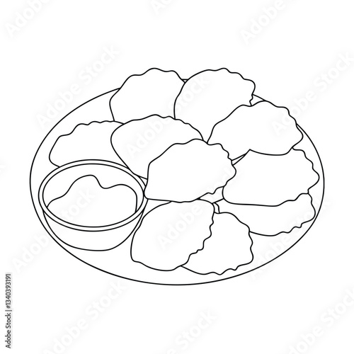 Crispy Fried Chicken Nuggets, Delicious Snack, Tasty Dipping Sauce