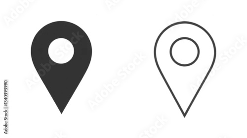 Set of map pin location icons. Modern map markers .Vector illustration on a white background