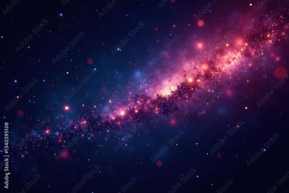 Fototapeta premium Sparkling starry night with glittering celestial bodies, sparkling, stars