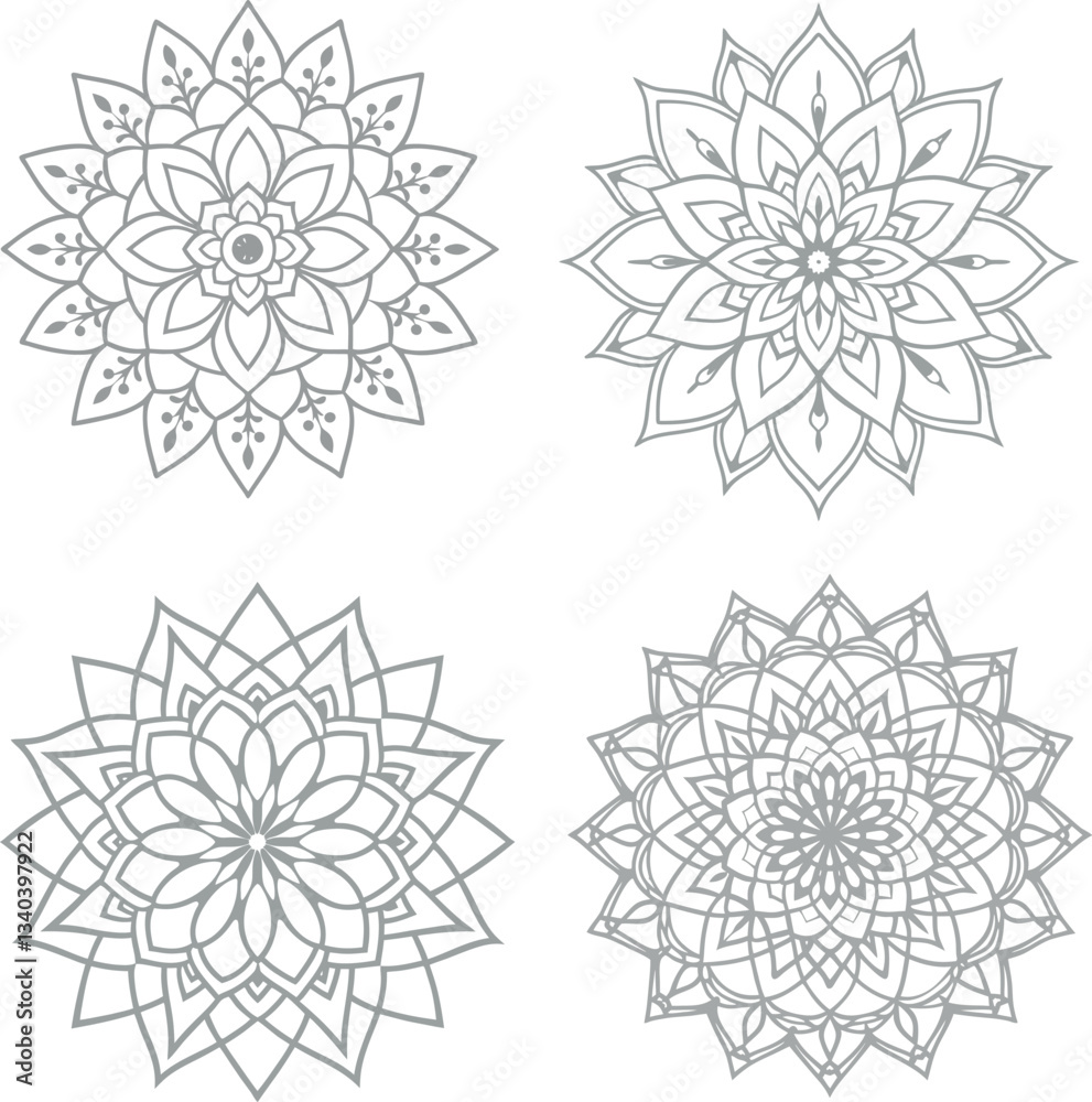 Obraz premium Ornamental luxury mandala pattern 3 in 1 design