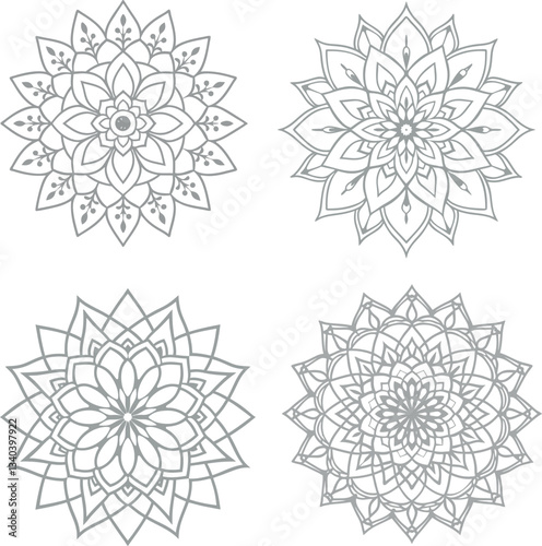 Ornamental luxury mandala pattern 3 in 1 design