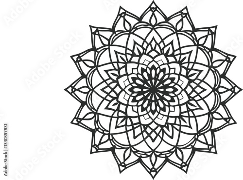 Circular pattern in the form of a mandala. Henna tatoo mandala.