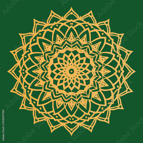Circular pattern in the form of a mandala. Henna tatoo mandala.