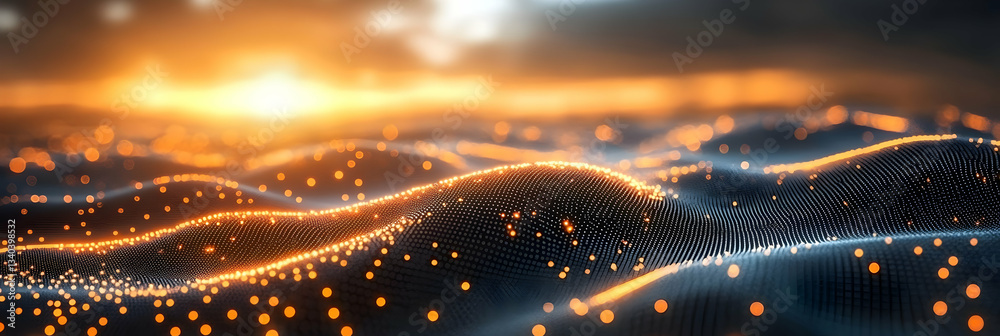 Obraz premium Golden Sunset Abstract 3D Background