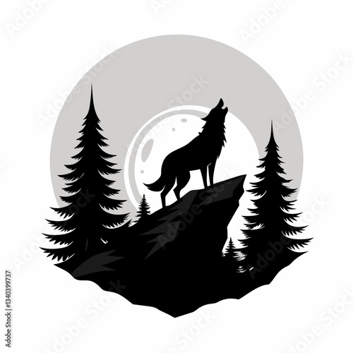 wolf in winter forest