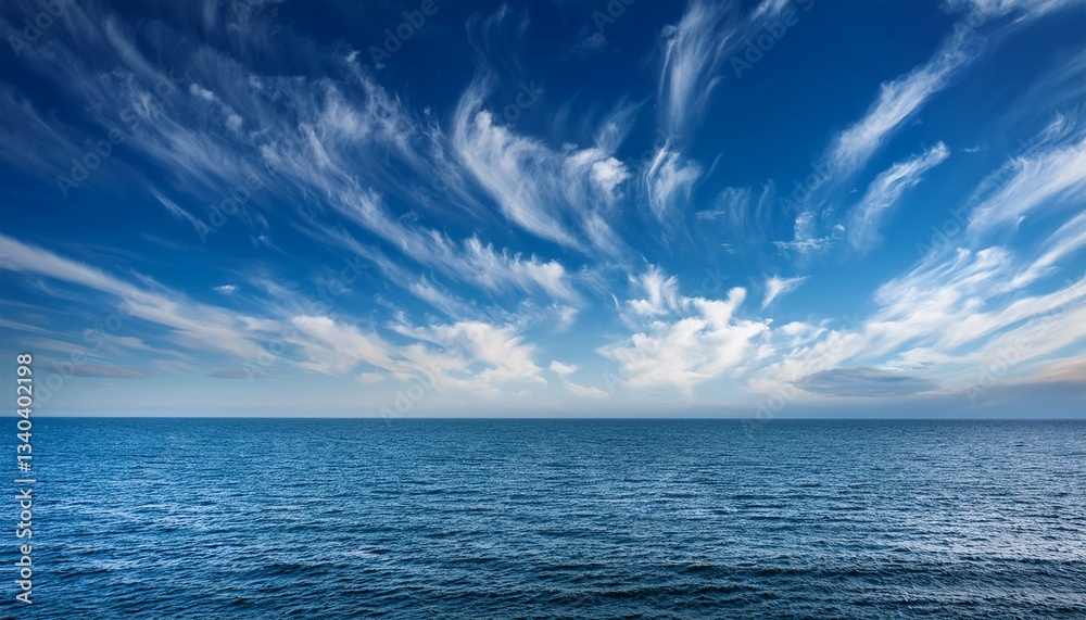 Fototapeta premium wispy clouds above sea