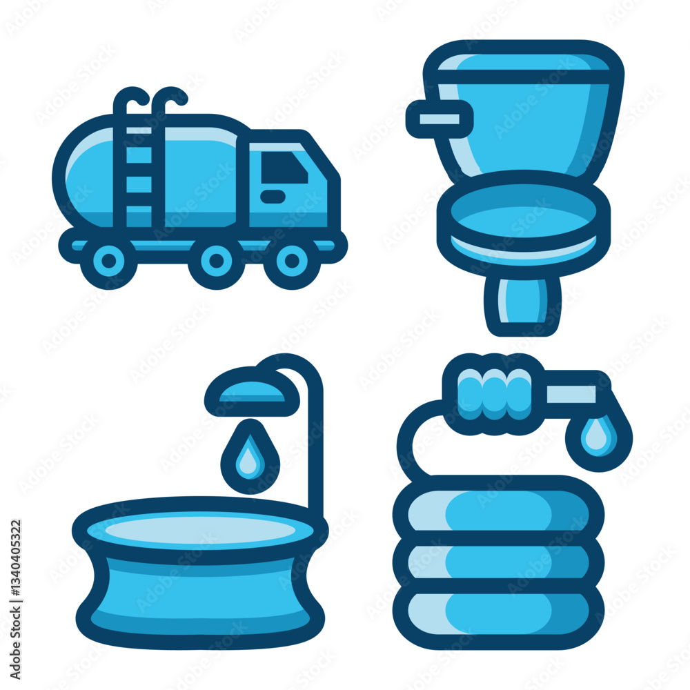 Fill Line Icons Water Aqua Nature Liquid Clean Fresh Fill Line Icons Water Aqua Nature Liquid Clean Fresh