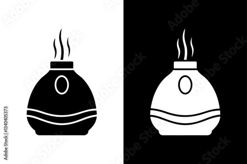 Black & White Humidifier Symbol Simple and Elegant Design.