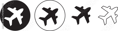 Plane icon set. Airplane icon vector. Flight transport symbol. Travel illustration. Holiday symbol
