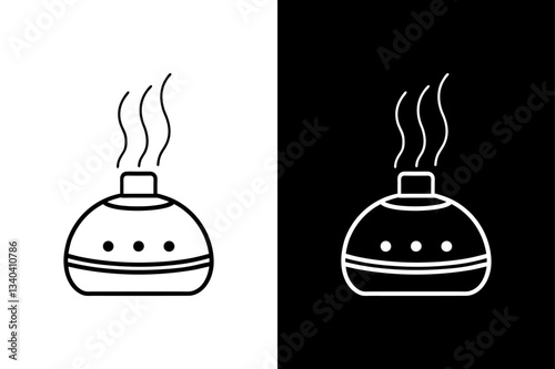 Black & White Humidifier Symbol Simple and Elegant Design.
