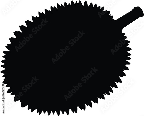 Jackfruit silhouette vector, jackfruit icon vector flat design