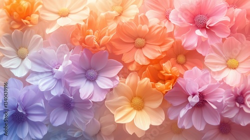 Ethereal floral arrangement with soft pastel hues creating a serene and dreamy atmosphere artful composition